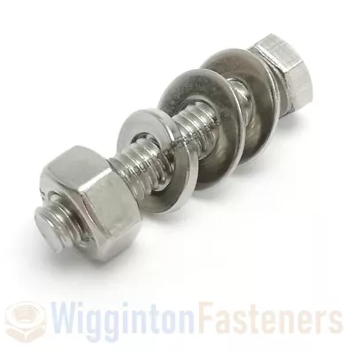 1/4  UNF Nut And Bolt / Fully Threaded Set Screw + Washers A2 STAINLESS STEEL • £4.99