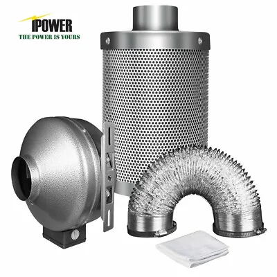 IPower 6'' Inch Inline Exhaust Blower Air Ducting Carbon Filter Fan Combo Set • $129.99