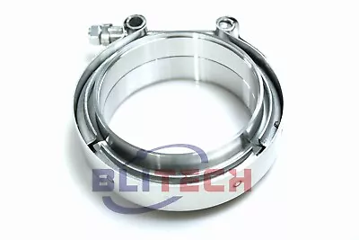 New 3.5  V-Band Flange & Clamp Kit For Turbo Exhaust Pipes 304 Stainless Steel • $22