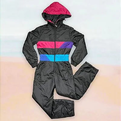 $54.88 • Buy Vintage Ski Suit Women's 12 / 34  Bust Black Pink  C&A Rodeo Snow 80s 90s