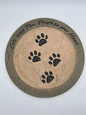 Pet CAT Memorial Garden 12” Resin Stepping Stone Grave Marker Feline Paw Prints • $24.99