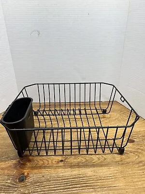 VINTAGE COATED WIRE DISH DRAINER DRYING RACK 14 X 12  RUBBERMAID Black • $20