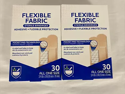 Rite Aid Flexible Fabric Adhesive Bandages 3/4  X 3  - 2 Boxes Of 30 • $6.95