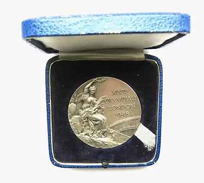 1948 London Summer Olympics - Rare Silver Winner's Medal + Box • $7458.86