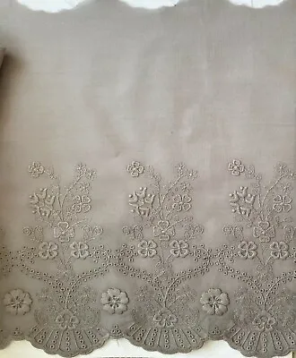 Cotton Embroidered Lace Fabric Trim 1 Yard Width 21/26 Cm • £5.95