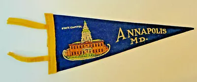 1912 Mini Felt Flag/Pennant Annapolis Maryland State Capital Building Souvenir • $37.50