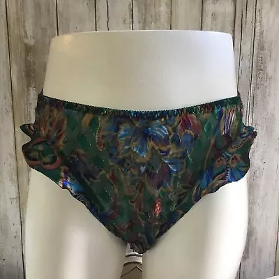 Victoria's Secret Vtg Sheer Front Metallic Thread Satin Backside Flutter Panty  • $29.99