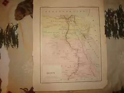 Superb 1850 Antique Egypt Sinai Cairo Handcolor Map Nr • $7.99