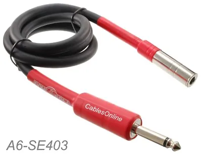 3ft 1/4  Mono TS Male To Female Speaker Audio Extension 14AWG 9.2mm OD Cable • $15.95