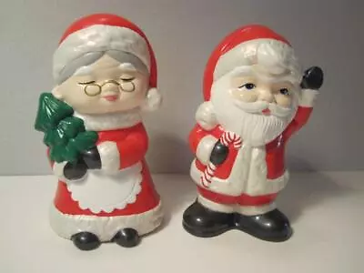 Vintage Ceramic Mold 6  Santa Claus & Mrs Claus Handpainted Marked 1981 GUC • $23.95