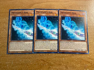 🔥 3X YUGIOH! Magician's Rod LDS3-EN086 1ST EDITION NEAR MINT PLAY SET • $5.99