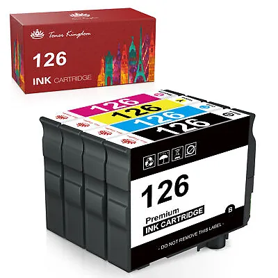 1-4pk T126 126 Black & Color Printer Ink Cartridge For Epson WorkForce 635 520 • $11.95