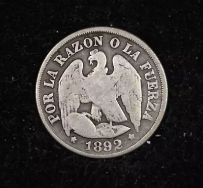 1892 Chile Silver Decimo Z92 • $9.99