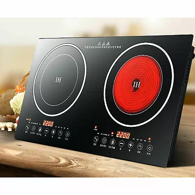 2400W 2 Burners Cooktop Stove Electric Induction/Ceramic Cooker Countertop 110V • $122.88