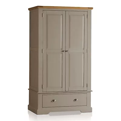 Oak Furnitureland St. Ives Natural Oak & Grey Double Wardrobe RRP £799.99 • £559.99