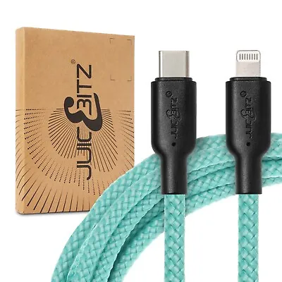 JuicEBitz® Heavy Duty Braided Charger Cable For IPad Air / IPhone 14 13 SE 12 11 • £9.99