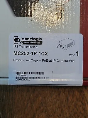 Interlogix MC252-1P-1CX Power Over Coaxial Media Converter IP Camera End SEALED • $59.99