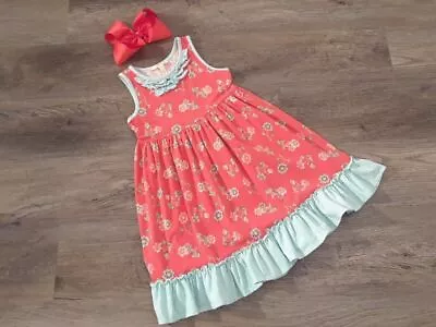 VVGUC Matilda Jane Girls Size 8 You're A Firework Dress Lets Go Together Floral • $24.99