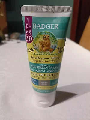 Badger Baby Chamomile Sunscreen Cream 87 Ml - Broad Spectrum SPF 30 Zinc Oxide • £13
