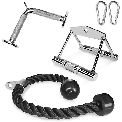 A2ZCare Cable Attachments: Double D Handle Tricep Rope V Shaped Bar • $51.99