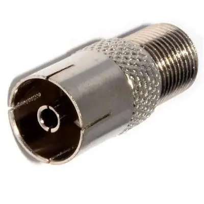 F Type Socket To Coax RF IEC Aerial Plug Female Adapter Twist On Connector X 5 • £3.99