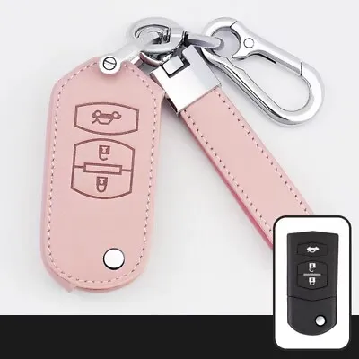 $22.99 • Buy Leather Remote Flip Key Cover Case For MAZDA 3 2 6 MPS SP23 CX7 CX9 3Button Pink