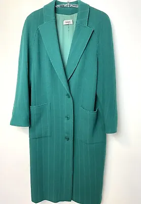 $299 • Buy Missoni Donna Italy Virgin Wool Sz 8 Long Oversized Green Coat