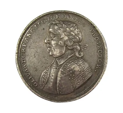 1655 SUBSERVIENCE TO BRITAIN BY FRANCE & SPAIN CROMWELL 46mm MEDAL • £695