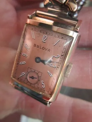 Bulova Wrist Watch Solid 14k Rose Gold Very Nice • $550