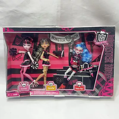 Monster High Fearleading 3 Pack Draculaura Ghoulia Cleo Dolls Mattel NEW RARE  • $289.72