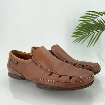 Mephisto Men's Edlef Loafer Size 8 Slip On Cool-Air Shoe Brown Leather Moc • $79.95
