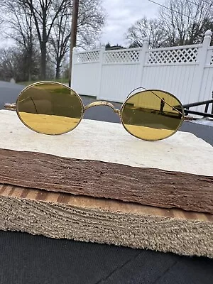 Vintage Taw & Co Yellow Round Shooting Glasses • $15