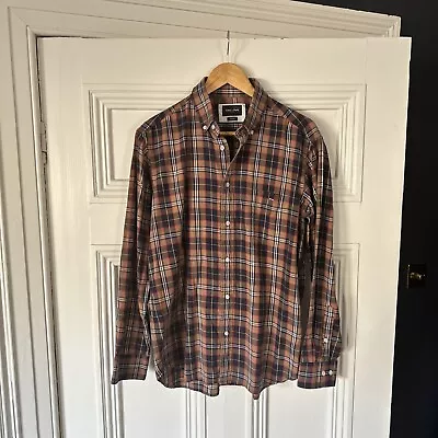 Mens Eden Park Brown Chequered Regular Fit Shirt - Designer RRP £110 Size Large • £24.77