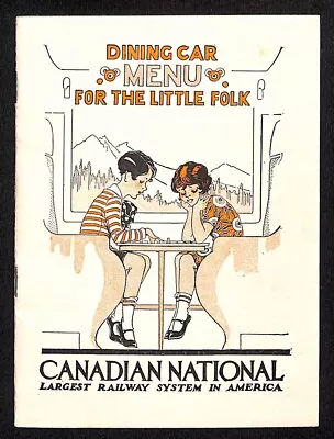 $54.99 • Buy Canadian National Railway 1928 Dining Car Menu For The Little Folk 12pp + Cover