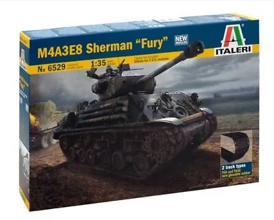 Italeri 6529 1/35 Scale Military Model Kit WWII U.S Tank M4A3E8 Sherman ''Fury'' • $32.90