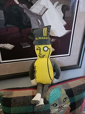 Mr. Peanut Stuffed Plush Doll Advertising Promo Double Sided 19  Faded Stained • $10