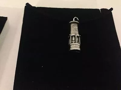 Davy Minners Lamp Pewter Pendant On A  BLACK CORD Necklace Box1 F • £7.95