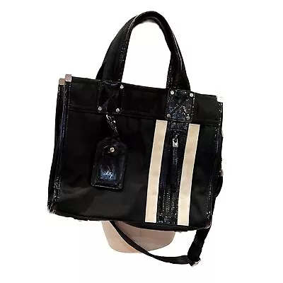 Milly Black Collins Tote Canvas Patent Leather  • $29.99