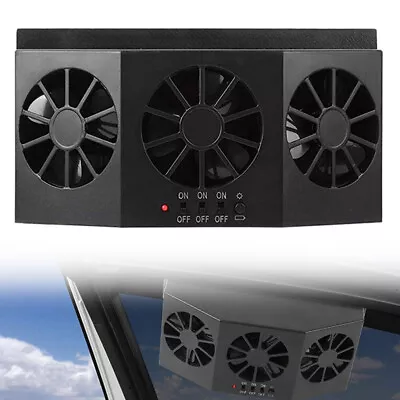 Car Truck Quiet Air Conditioner Solar Cooling Fan Cooler Cycle Exhaust Auto Fans • £10.89