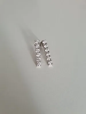 £10 • Buy QVC Diamonique Simulated Diamond CZ Silver Drop Earrings