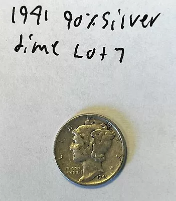 1941 90% Silver Mercury Dime Lot 7 • $3