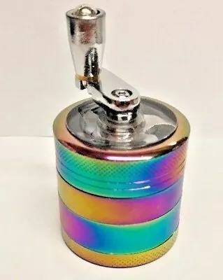 New 40mm Rainbow Mill Grinder 4 Part Hand Crank Crusher Magnetic UK Seller  • £6.99