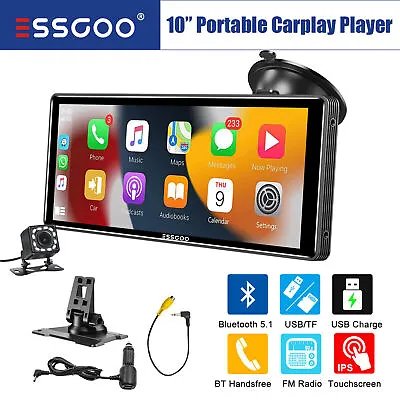 10  Portable IOS CarPlay Android Auto Car Truck Stereo USB BT GPS Navigation+CAM • $94.95