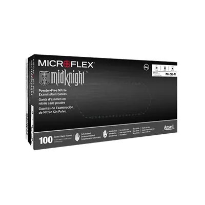 Microflex MK-296-L-CASE Black Nitrile Powder Free Gloves (Large) • $116.86