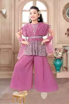 Kids Girls Sharara Suit Plazzo Suit Eid Designer Wear Indian Pakistani Readymade • $81.25