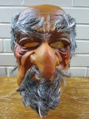 VTG 1970's Rubber Halloween Monster Mask W/Hair Horror Old Bald Man • $50