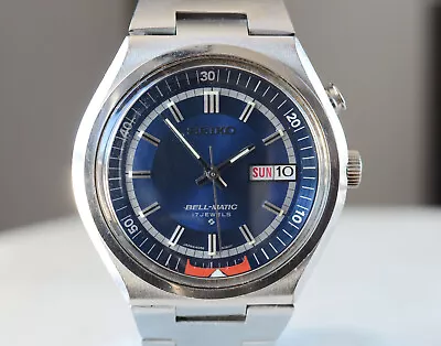 1972 SEIKO Japan Alarm BELL-MATIC Steel Men WRISTWATCH Ref 4006-6040 RUNS GOOD • $325