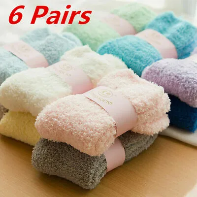 £7.59 • Buy 6Pairs Women Ladies Soft Fluffy Bed Socks Winter Warm Lounge Slipper Fleece Sock