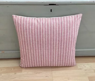 Hand Made Decorative Imprint Ticking Stripe Rose Pink Cushion Cover • £8.09