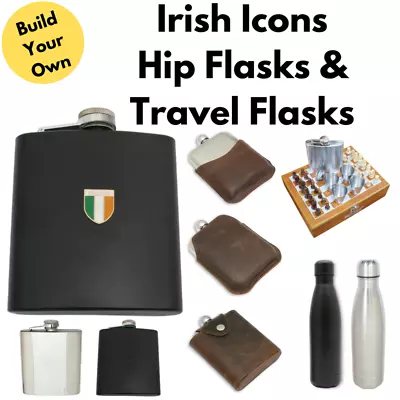Irish Icons Hip Flasks & Travel Flasks Engraved Gifts • £24.99